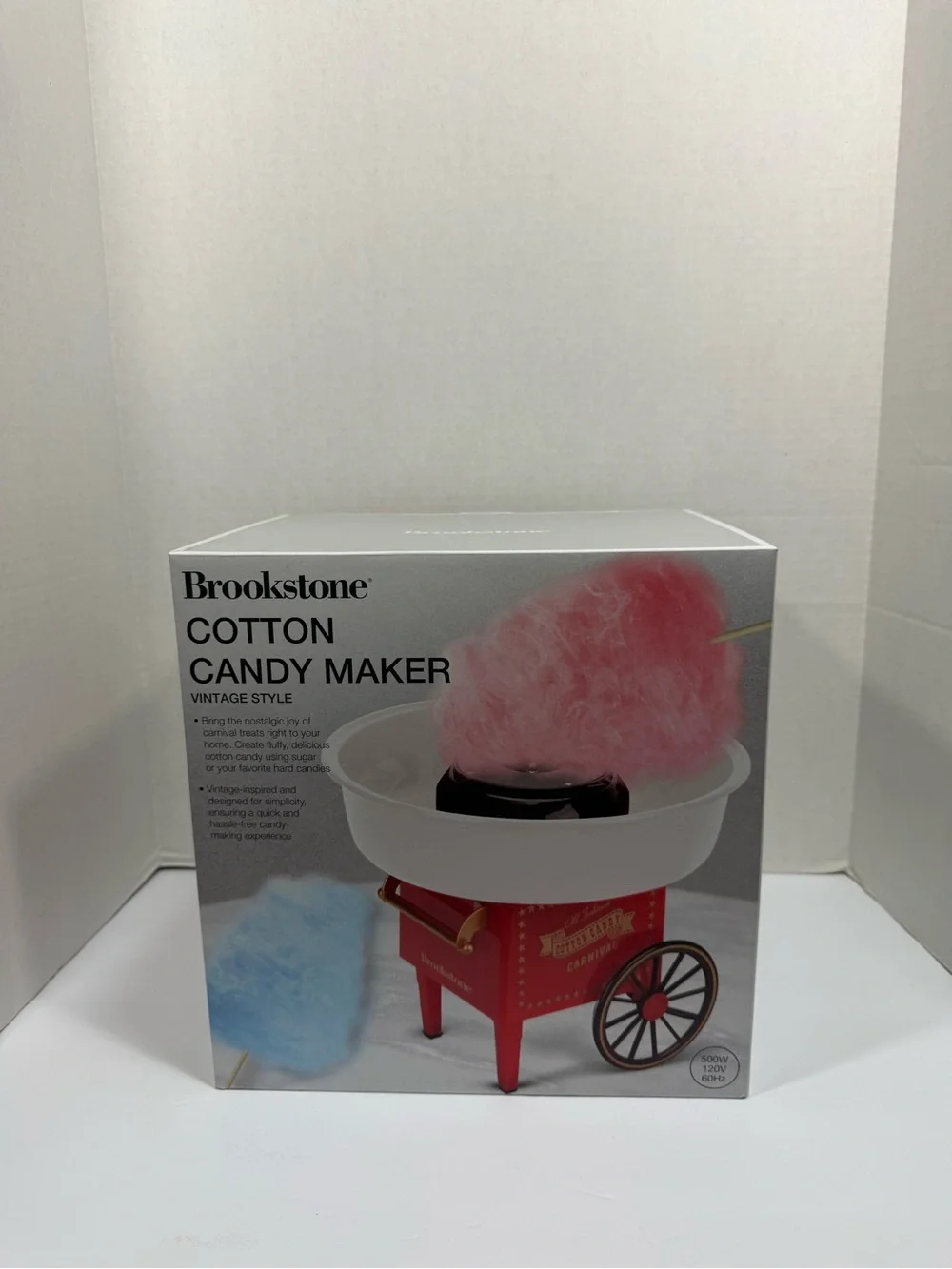 Brookstone Red Cotton Candy Maker with White Bowl